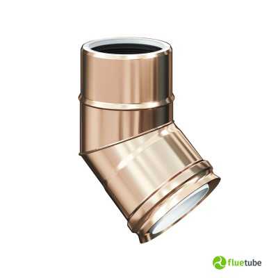 Coude 45° double paroi cuivre-plastique pour condensation