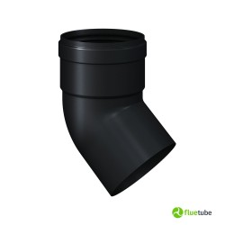 Coude 45° en aluminium noir pour air chaud canalisé