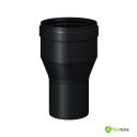 Augmentateur M/F en aluminium noir pour canalisation d'air chaud