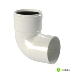 Coude 90° en aluminium blanc pour canalisation d'air chaud
