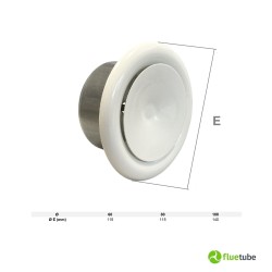 Vanne de soufflage blanche pour canalisation d'air chaud 2