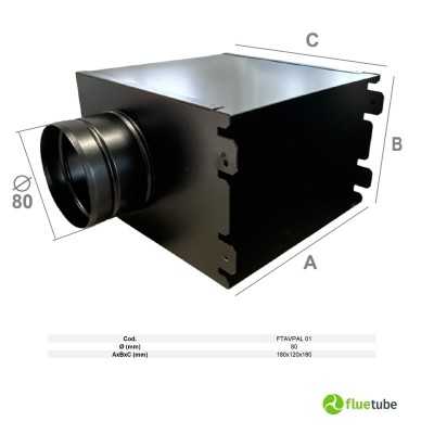 Plénum pour grille de soufflage Ø 80 raccordement latéral