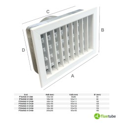 Grille encastrée pour cheminées en aluminium blanc 2