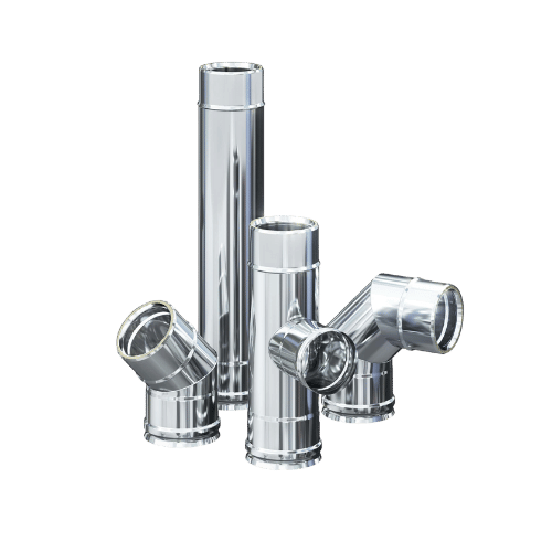 Acciaio inox 316L doppia parete SLIM finitura acciaio per camini e stufe a pellet