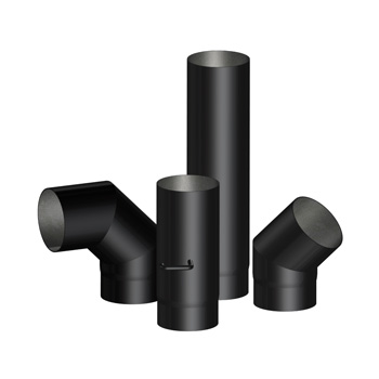 Curva Per Canna Fumaria 90° Con Porta Rigida: Gomito 120 Mm Grigio Per Camini E Stufe